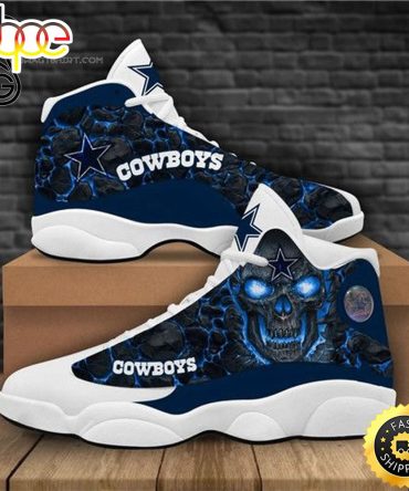 Nfl Dallas Cowboys Skull Air Jordan 13 Shoes