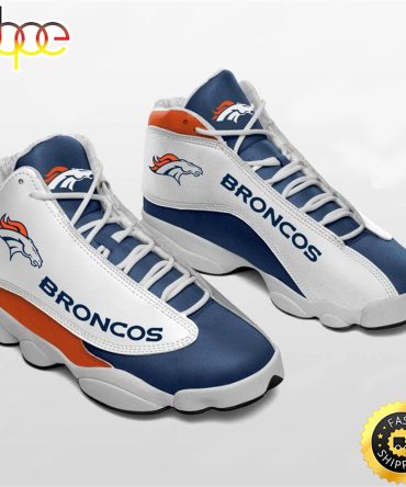 Nfl Denver Broncos Football Team Air Jordan 13 Sneaker Shoes