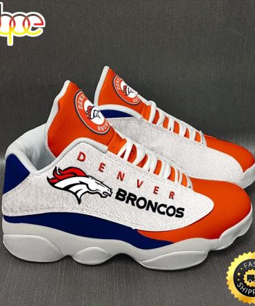 Nfl Denver Broncos Logo Team Air Jordan 13 Sneaker Shoes