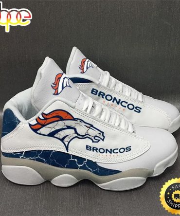 Nfl Denver Broncos White Air Jordan 13 Sneaker Shoes
