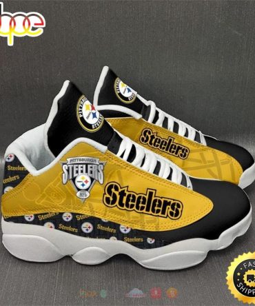 Pittsburgh Steelers Nfl Yellow Black Air Jordan 13 Shoes