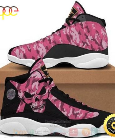 Skull Fight Like A Girl Breast Cancer Awareness Air Jordan 13 Shoes
