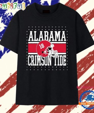 Alabama Crimson Tide 18 Helmet College Football T Shirt