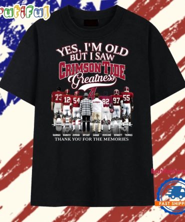 Alabama Crimson Tide Greatness Legends Signatures Vintage Football T Shirt