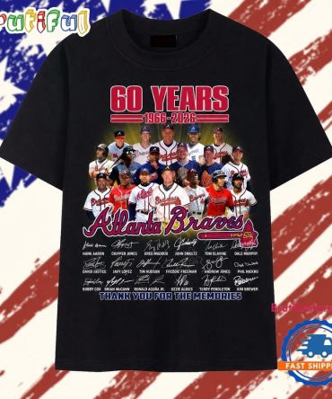 Atlanta Braves 60 Years 1966 2026 Legends Signatures T Shirt