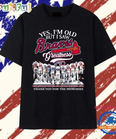 Atlanta Braves Greatness Legends Signatures Vintage Graphic T Shirt