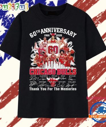 Chicago Bulls 60Th Anniversary 1966 2026 Signatures Vintage T Shirt