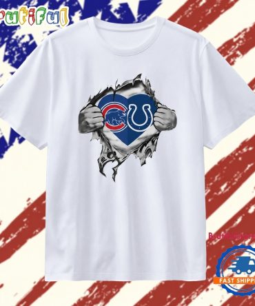 Chicago Cubs And Indianapolis Colts Heart Logo T Shirt