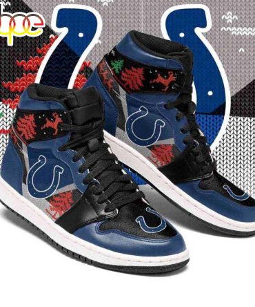 Christmas Ugly Pattern Indianapolis Colts Nfl Jd1 Boot Sneakers Shoes