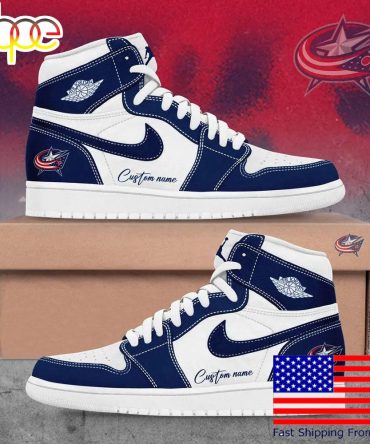 Columbus Blue Jackets The Pride Of Ohio Custom Name Air Jordan 1 Shoes, Mens Running Shoes