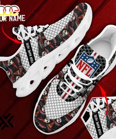 Custom Name Arizona Cardinals Logo Pattern Max Soul Shoes For Fans