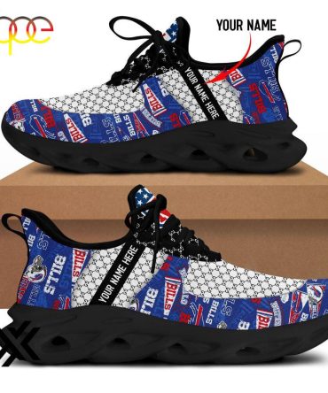 Custom Name Buffalo Bills Logo Pattern Max Soul Shoes For Fans