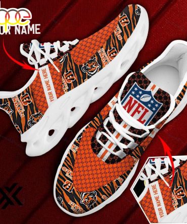 Custom Name Cincinnati Bengals Logo Pattern Max Soul Shoes For Fans