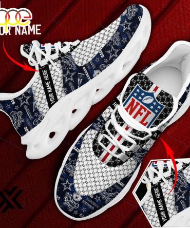 Custom Name Dallas Cowboys Logo Pattern Max Soul Shoes For Fans