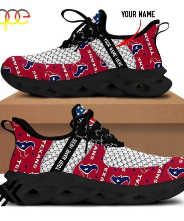 Custom Name Houston Texans Logo Pattern Max Soul Shoes For Fans