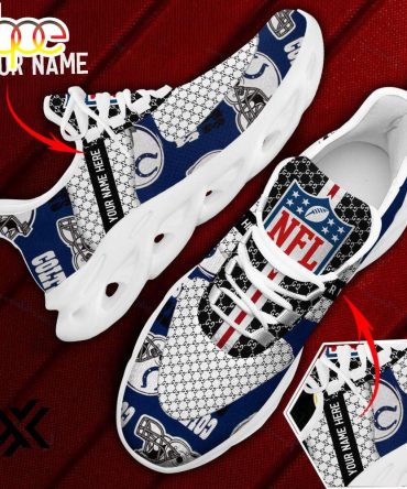 Custom Name Indianapolis Colts Logo Pattern Max Soul Shoes For Fans