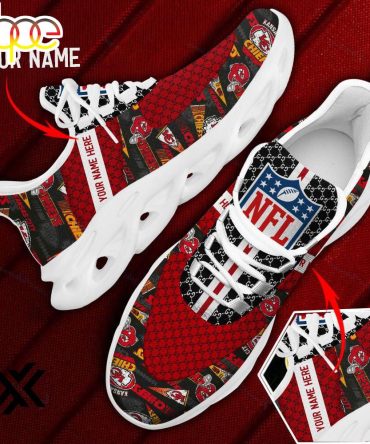 Custom Name Kansas City Chiefs Logo Pattern Max Soul Shoes For Fans
