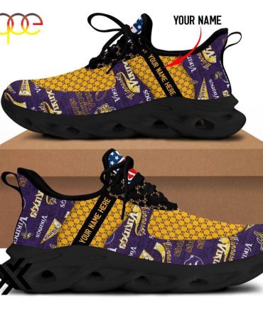 Custom Name Minnesota Vikings Logo Pattern Max Soul Shoes For Fans