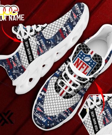 Custom Name New England Patriots Logo Pattern Max Soul Shoes For Fans