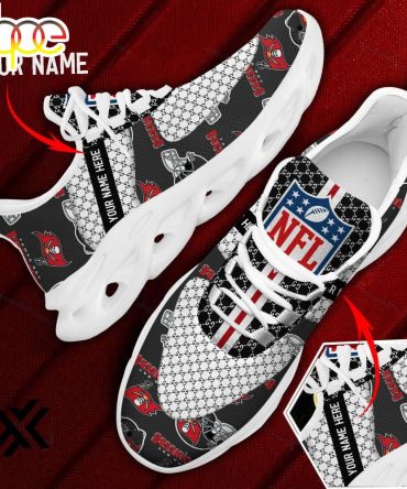 Custom Name Tampa Bay Buccaneers Logo Pattern Max Soul Shoes For Fans