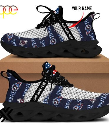 Custom Name Tennessee Titans Logo Pattern Max Soul Shoes For Fans