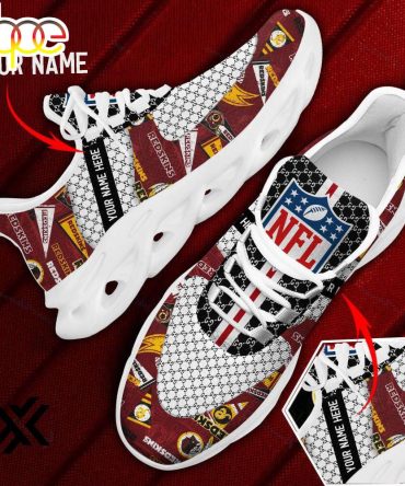Custom Name Washington Commanders Logo Pattern Max Soul Shoes For Fans