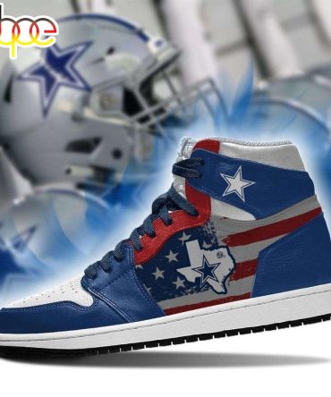 Dallas Cowboys Nfl Texas Flag Jd1 Boot Sneakers Shoes