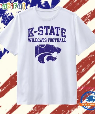 Distressed K State Wildcats Football Logo T Shirt