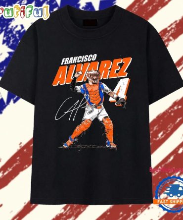 Francisco Alvarez New York Mets Number 4 Signature T Shirt