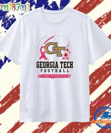 Georgia Tech Yellow Jackets Football Fight Together Breast Cancer Awareness T Shirt