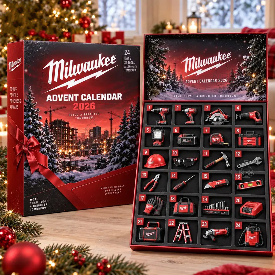 Milwaukee Merry Christmas Advent Calendar 2026 Mini Power Tools Milwaukee Merch Gift For Him, 3D Acrylic Collectibles