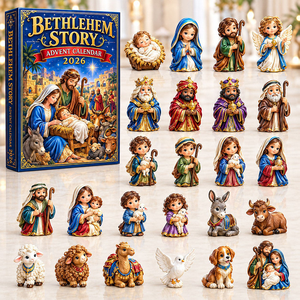 Bethlehem Story Advent Calendar 2026 Birth Of Jesus Christmas Countdown Christian Xmas Gift, 3D Acrylic Collectibles