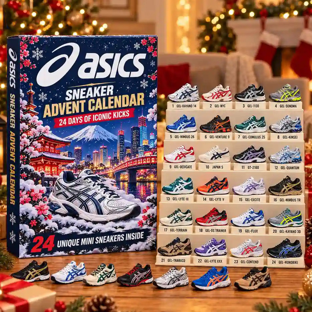 Asics Sneaker Advent Calendar 2026 24 Days Of Iconic Kicks Christmas Countdown Gift, 3D Acrylic Collectibles