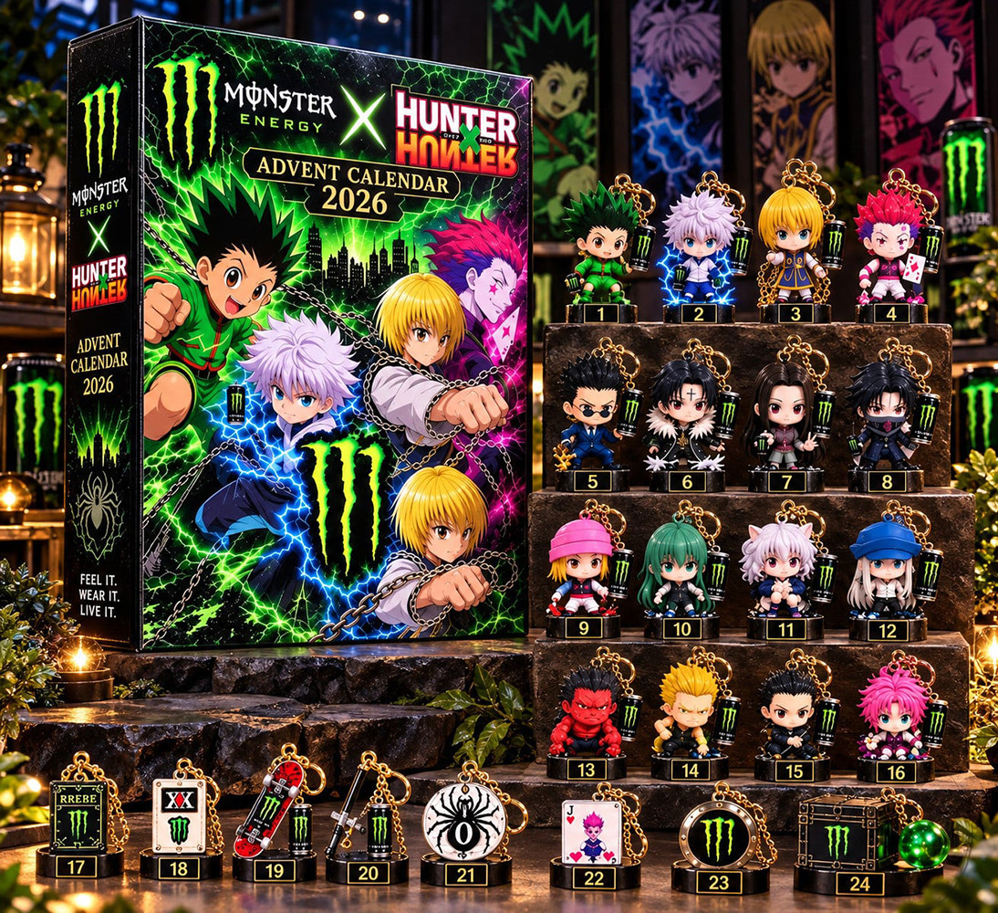 Monster Energy X Hunter X Hunter Advent Calendar 2026 Anime Christmas Countdown Xmas Gift, 3D Acrylic Collectibles