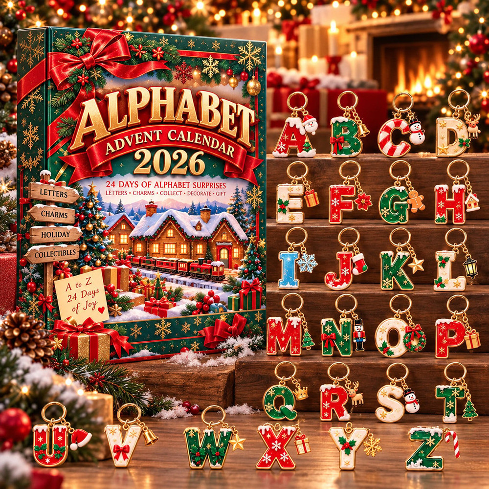 Personalized Alphabet Advent Calendar 2026 A To Z Letter Ornaments Christmas Countdown Gift, 3D Acrylic Collectibles
