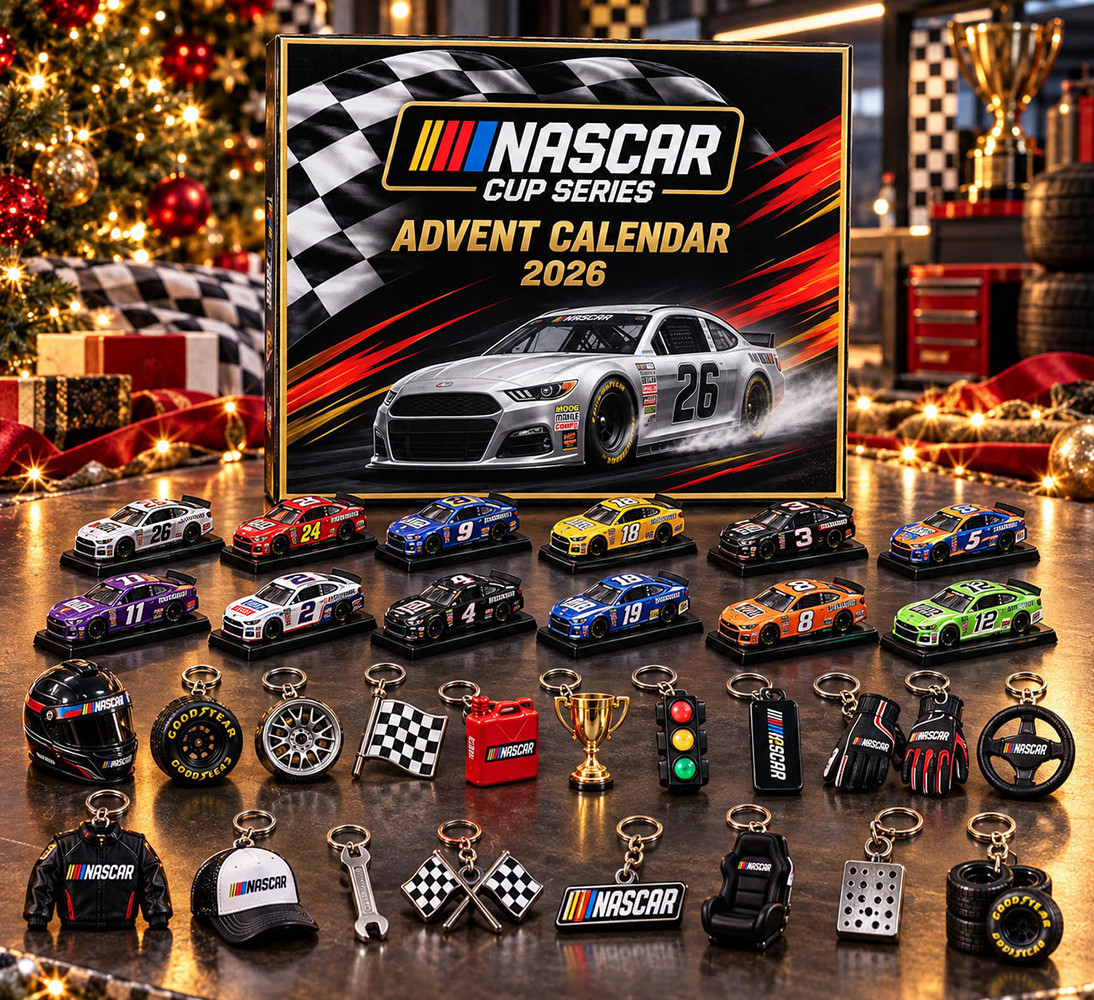 Nascar Cup Series Advent Calendar 2026 Die Cast Racing Christmas Countdown Gift For Fans, 3D Acrylic Collectibles