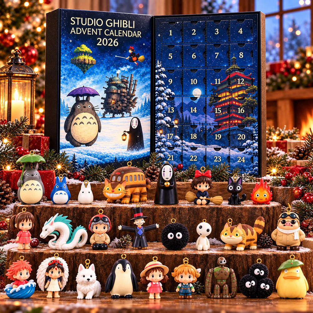 Studio Ghibli Advent Calendar 2026 Anime Collectible Christmas Countdown Xmas Gift For Fans, 3D Acrylic Collectibles