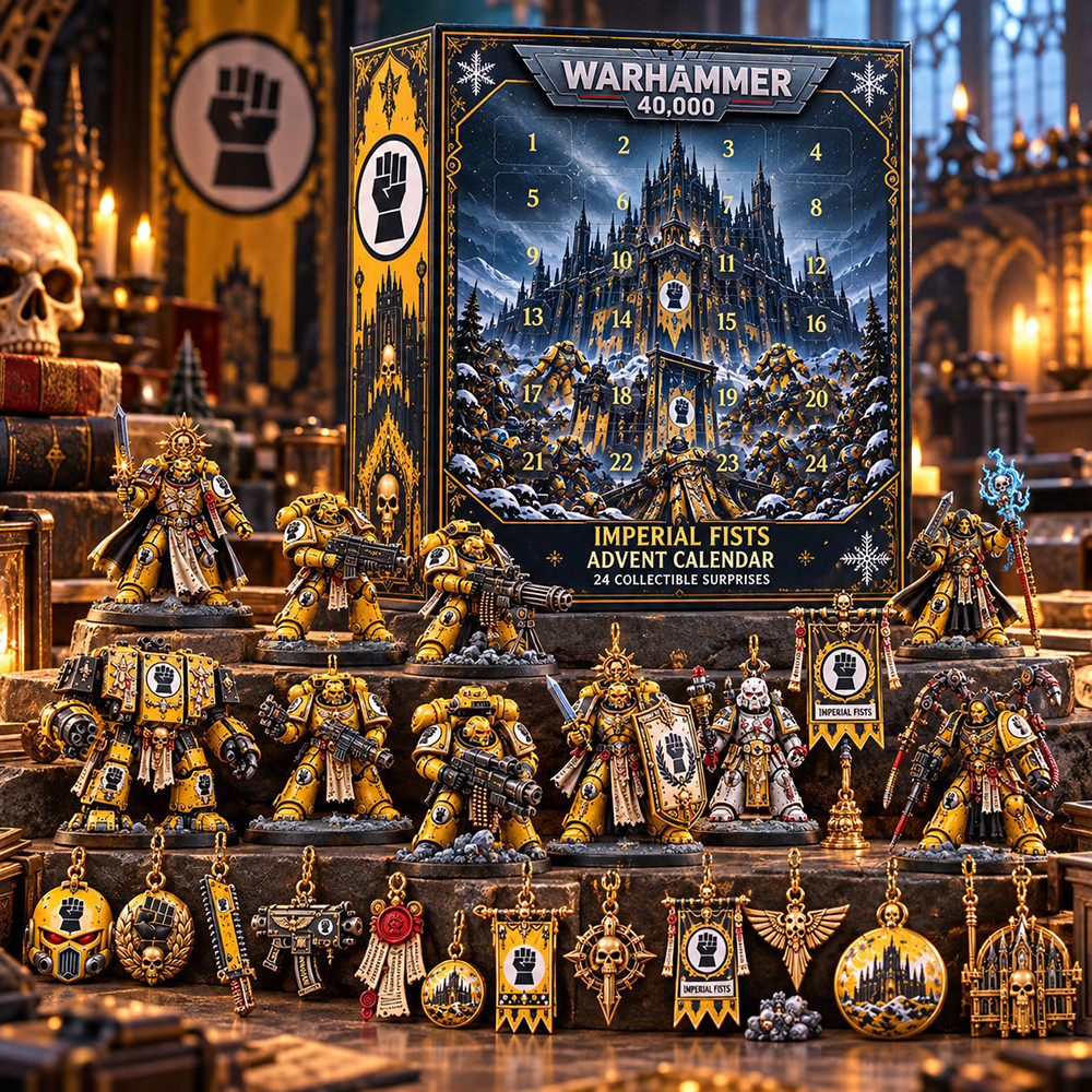 Warhammer 40000 Imperial Fists Advent Calendar 2026 Space Marine Christmas Countdown Gift, 3D Acrylic Collectibles