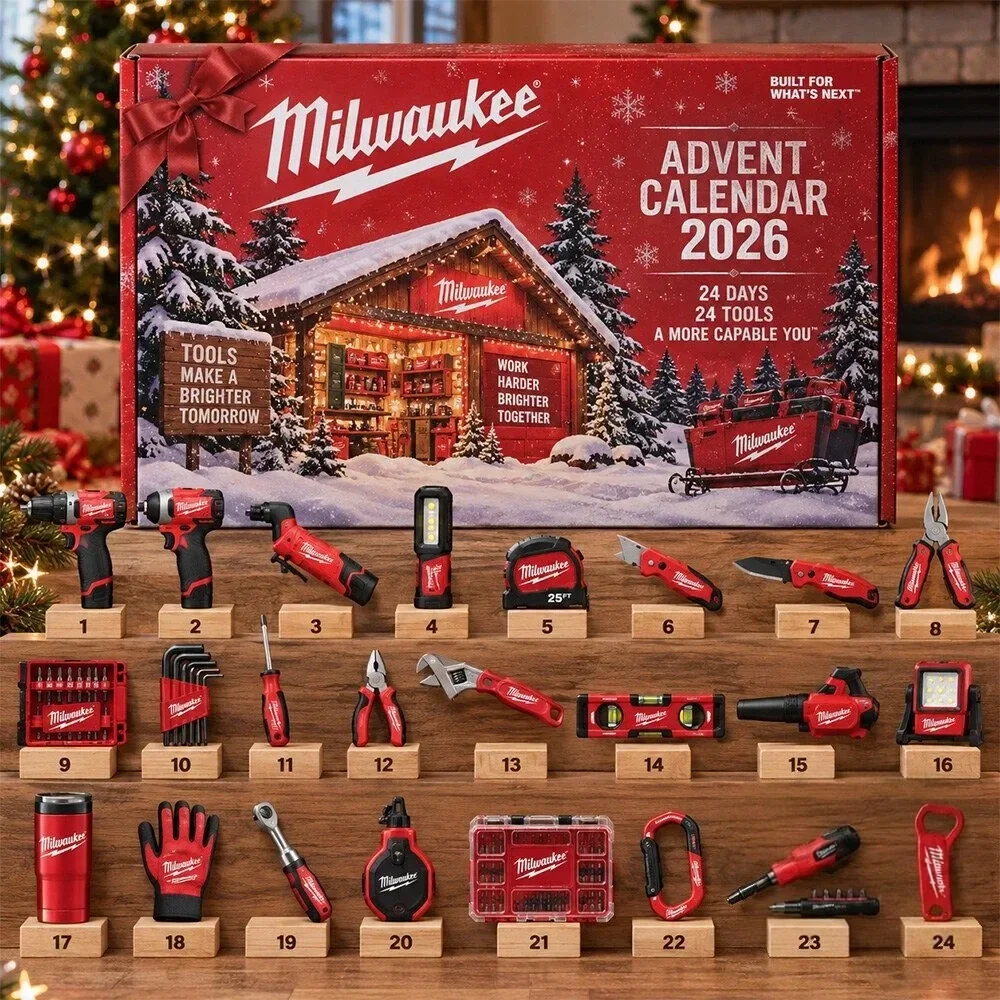 Milwaukee Tools Store Advent Calendar 2026 Christmas Eve Countdown Gift For Xmas , 3D Acrylic Collectibles