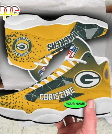 Green Bay Packers Nfl Personalized Jordan 13 Shoes  Gift For Fans Sport