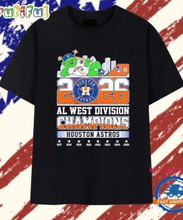 Houston Astros 2026 Al West Division Champions Orbit Mascot T Shirt
