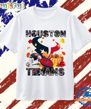 Houston Texans Football Autumn Fall Pumpkin Graphic T Shirt