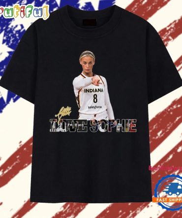 Indiana Fever I Love Sophie Cunningham #8 Basketball Graphic T Shirt