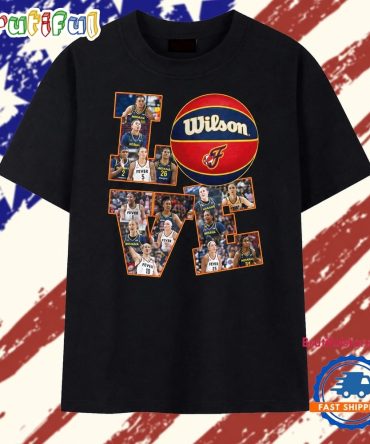Indiana Fever Love Basketball Photo Collage Graphic T Shirt
