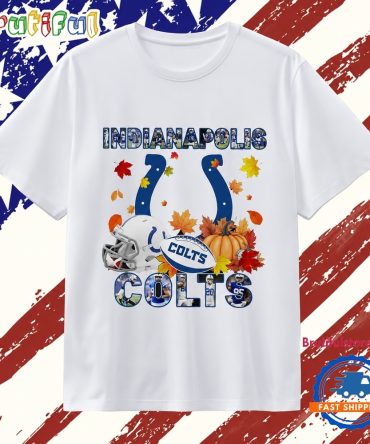 Indianapolis Colts Football Autumn Fall Leaves Graphic T Shirt