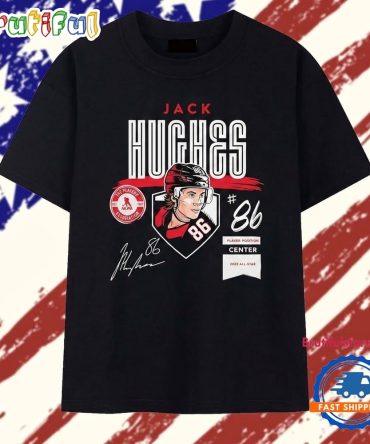 Jack Hughes 2023 All Star Center New Jersey Devils Signature T Shirt