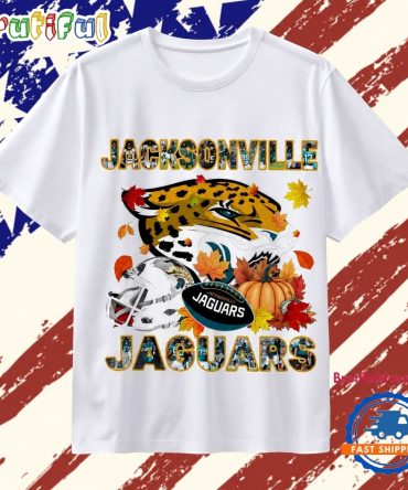 Jacksonville Jaguars Football Autumn Fall Pumpkin Graphic T Shirt
