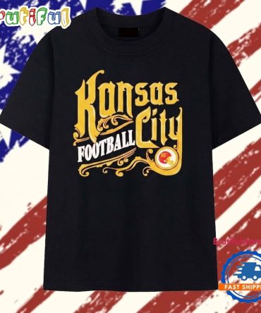 Kansas City Chiefs Ornate Football Script Logo T Shirt