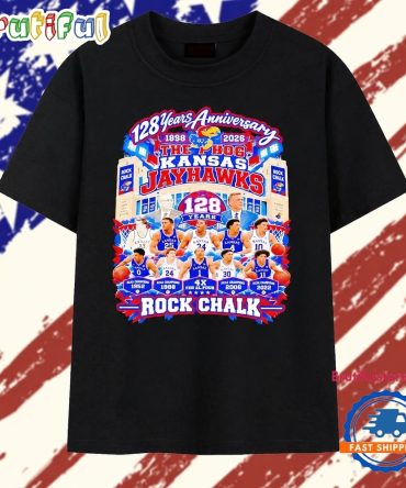 Kansas Jayhawks 128 Years Anniversary The Phog Allen Fieldhouse 4X Ncaa Champions Rock Chalk T Shirt
