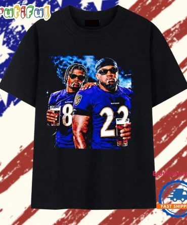 Lamar Jackson And Derrick Henry Baltimore Ravens 8 And 22 T Shirt